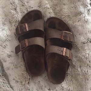 Birkenstock Mocha Brown leather girls sandals
